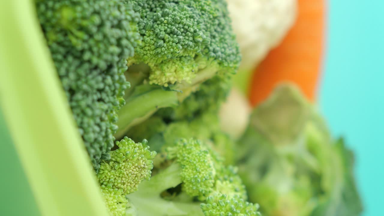 Close-up of Broccoli and Other Vegetables
