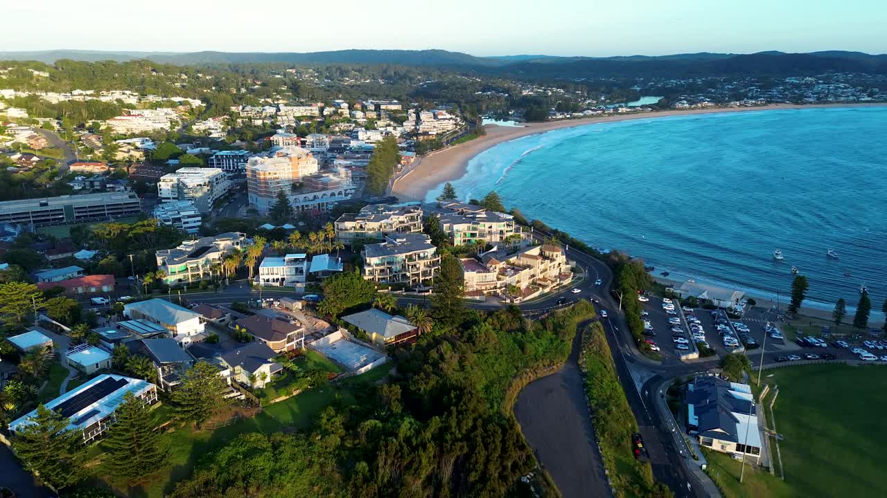 무인기 풍경: 테리갈 해변, 스킬리온 헤이븐, 주택, 메인 타운, 아키텍처, 베이, 센트럴 코스트, 에리나, 관광, 오스트레일리아