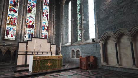 ireland epic locations main altar stained glass windows and altar st canices cathedral kilkenny city ireland