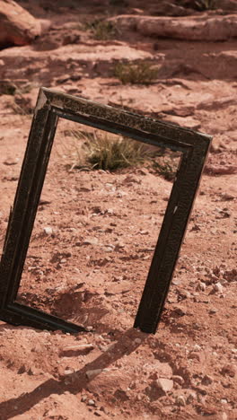 marco vacío en el desierto