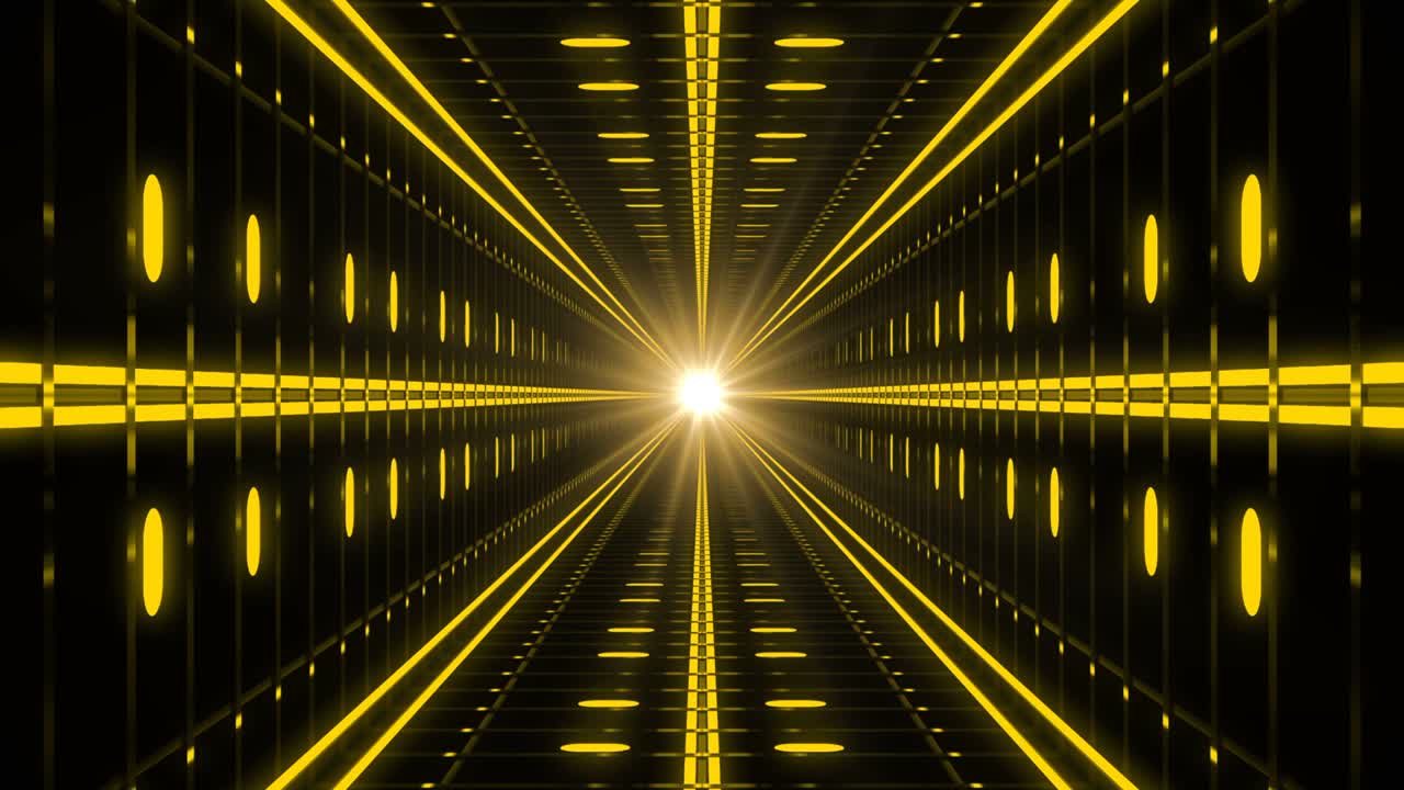 노란색 루프 추상 터널