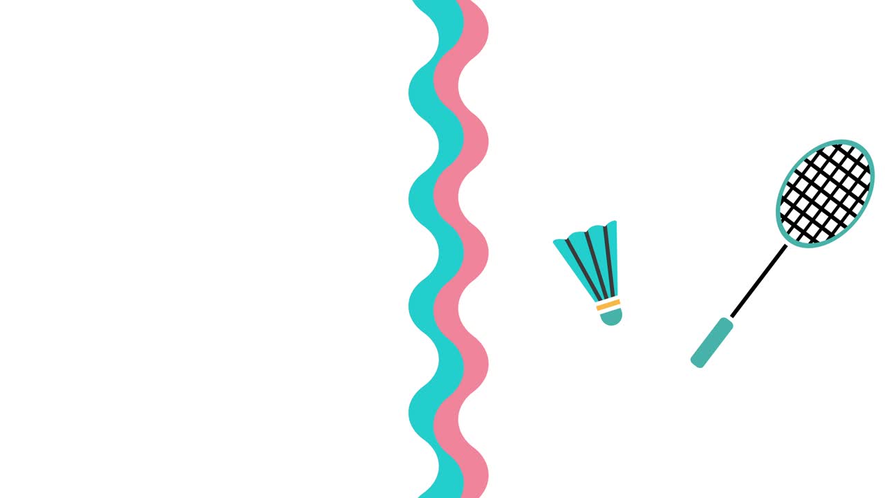 카 배드민턴 셔틀과 백색 배경의 라켓의 4k 비디오