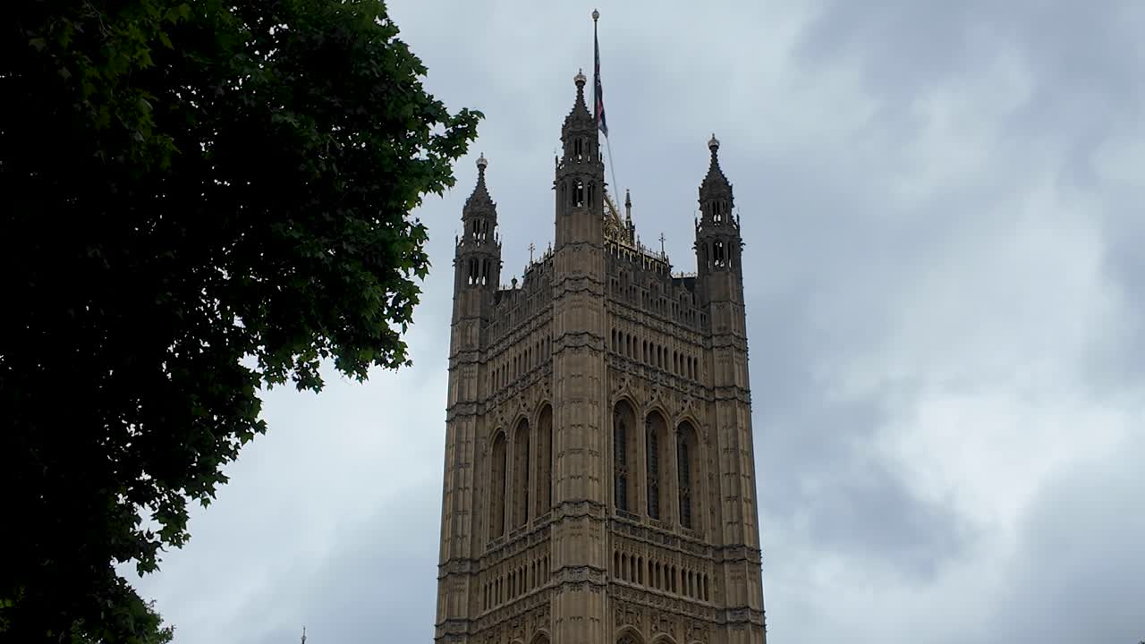 View up towards the Houses of Parliament, London, United Kingdom