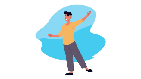 young man dancing character animation