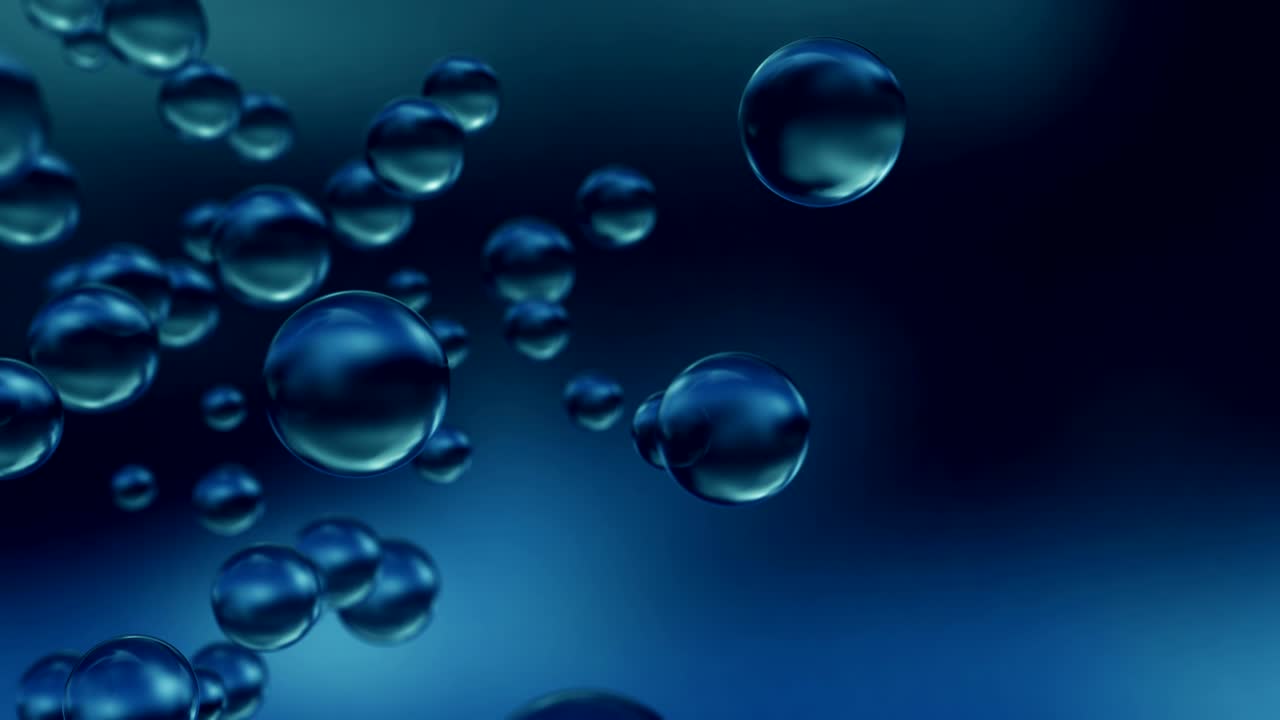 partículas de vidrio sobre un fondo azul