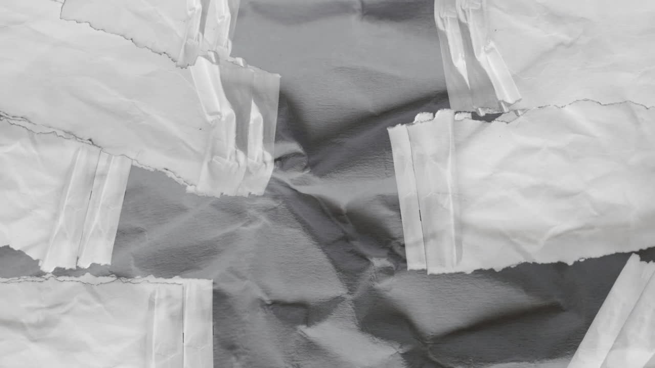 Crumpled White Paper Texture Background with Torn Edges