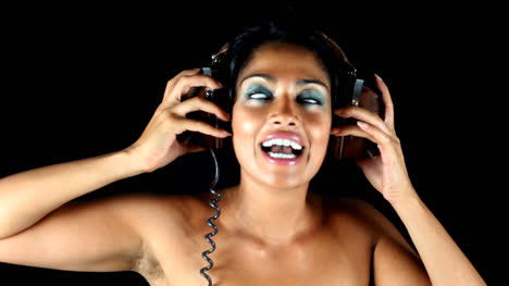 lady wearing headphones 10