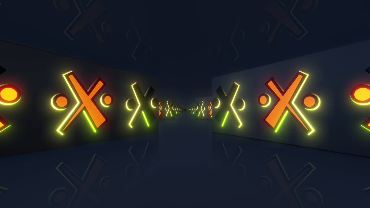 túnel geométrico de neón