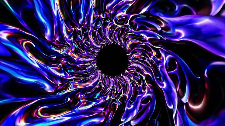 Loop de Túnel de Vórtice em Espiral Colorido Abstrato