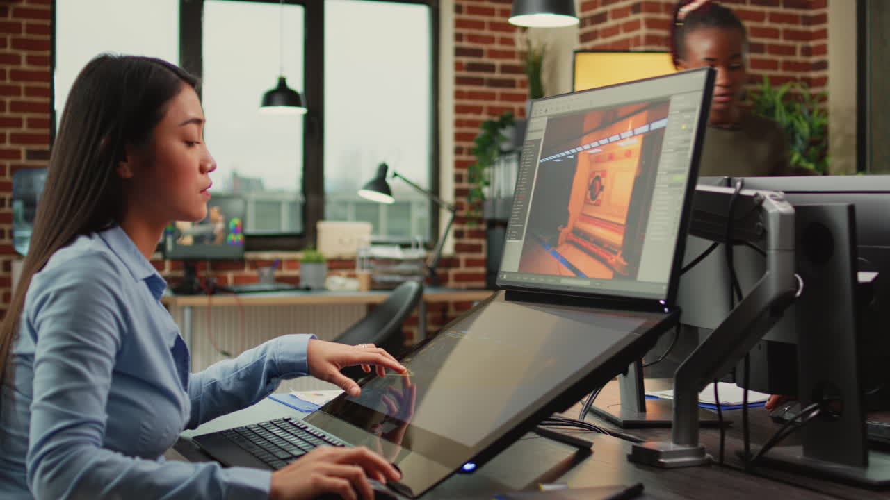 Employee game developer working in creative production department