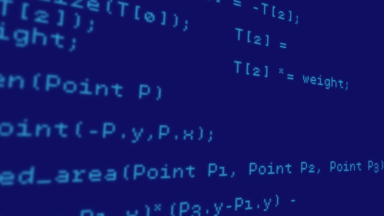파란색 배경에 있는 데이터 처리의 애니메이션