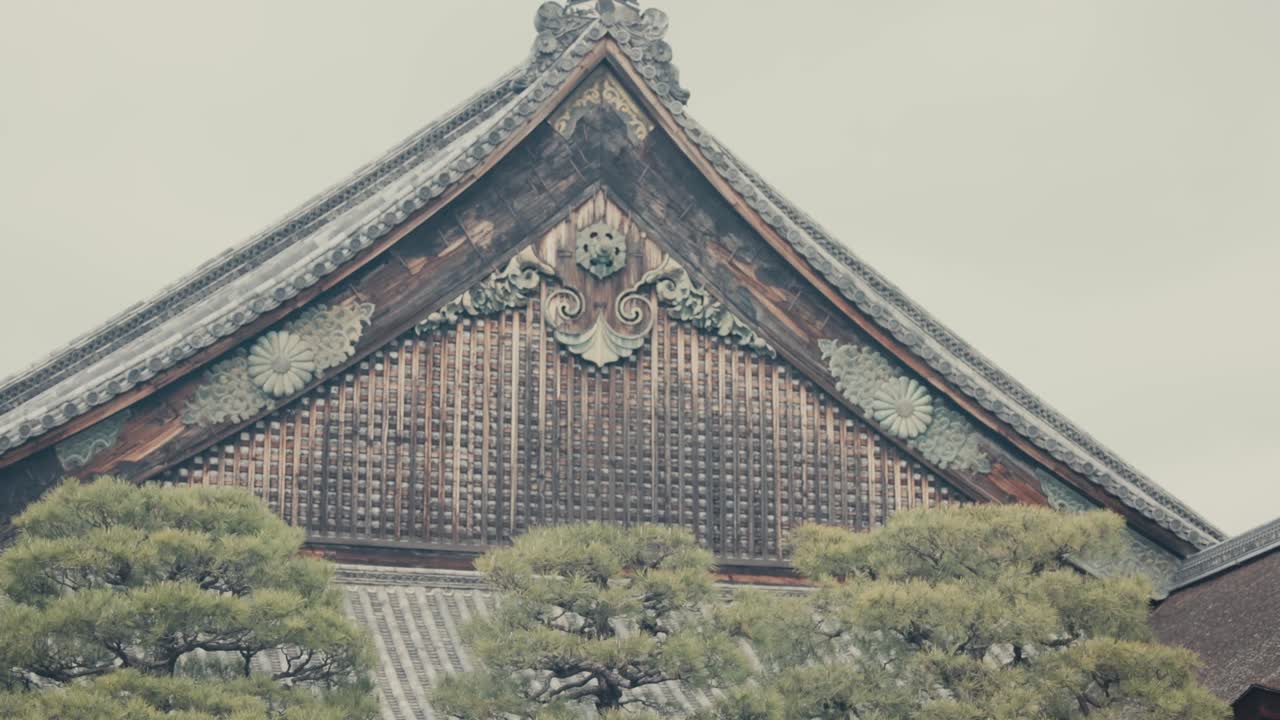 Ninomaru Palace With Gable Roof At Nijo Castle In Kyoto, Japan