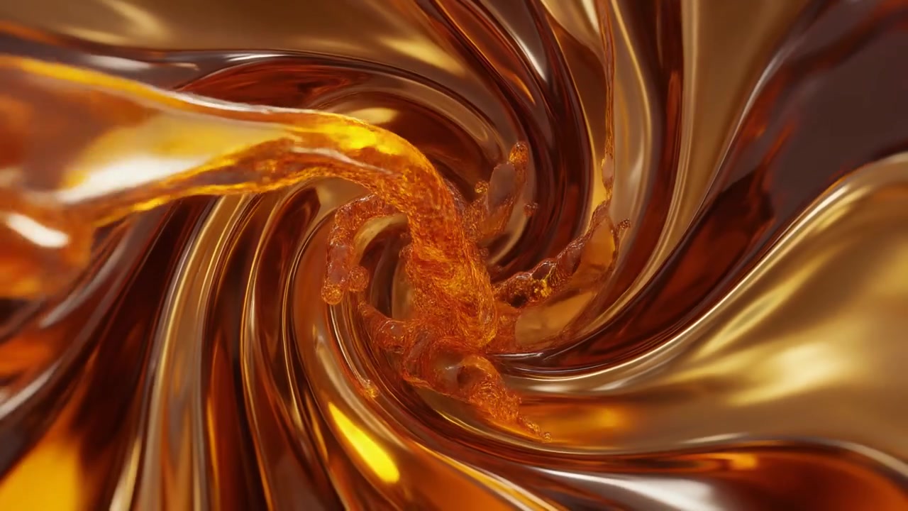 Liquido Dorato che si Muove a Vortice