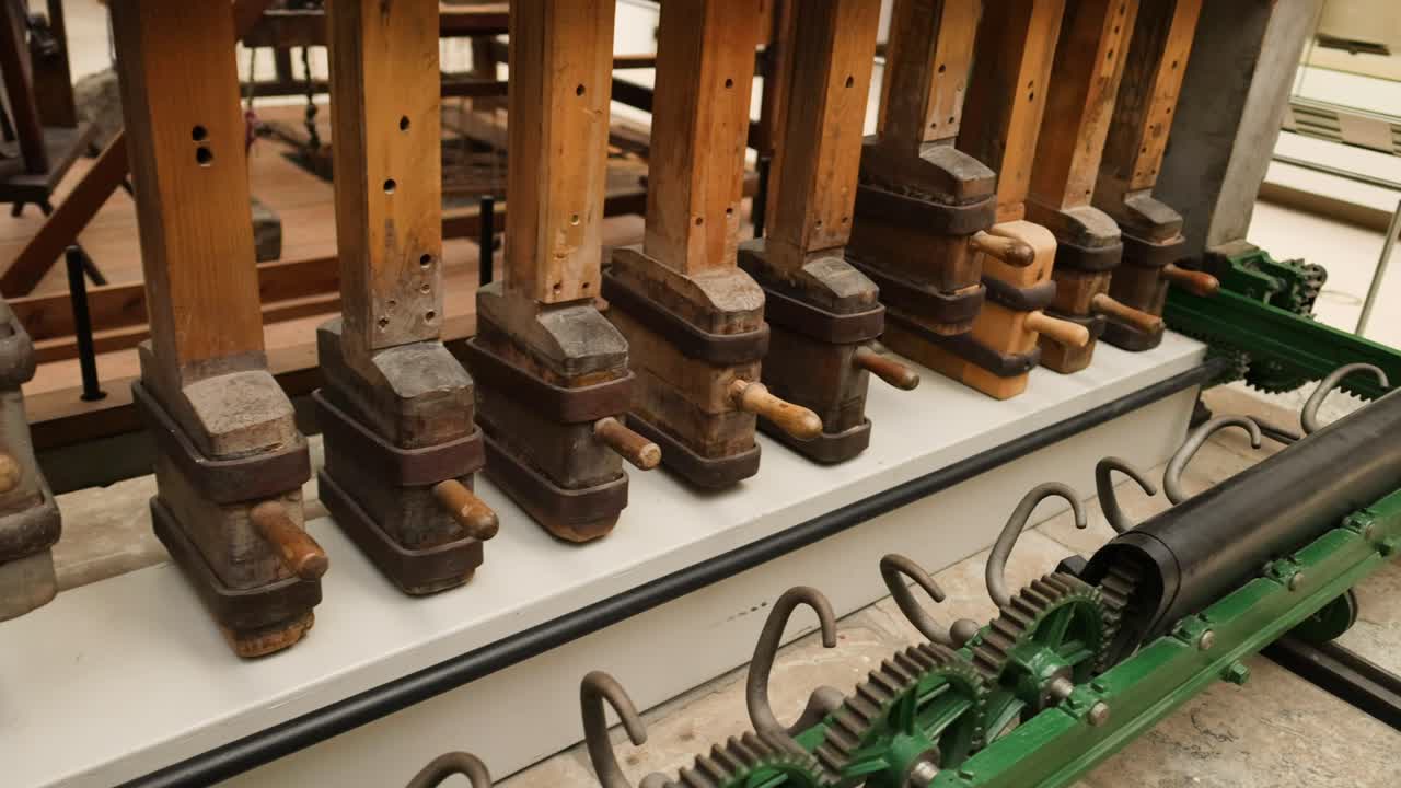 Historic machinery exhibit in motion