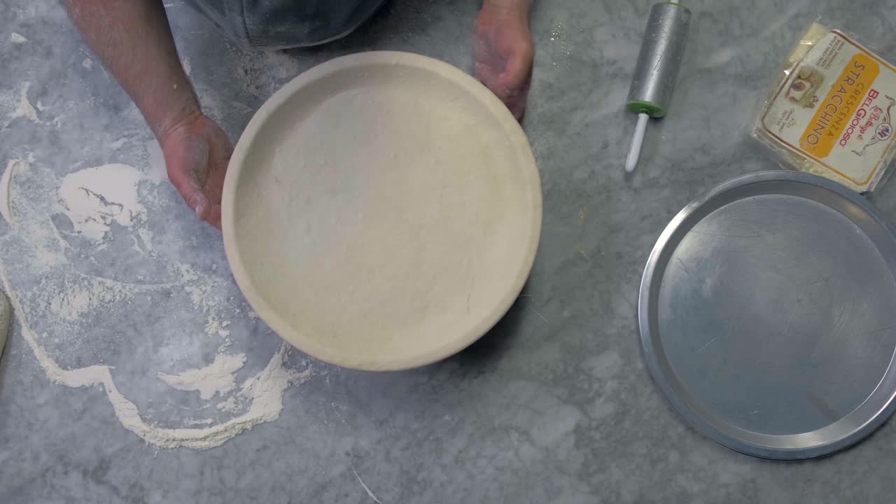 focaccia cheese preparation, dough details