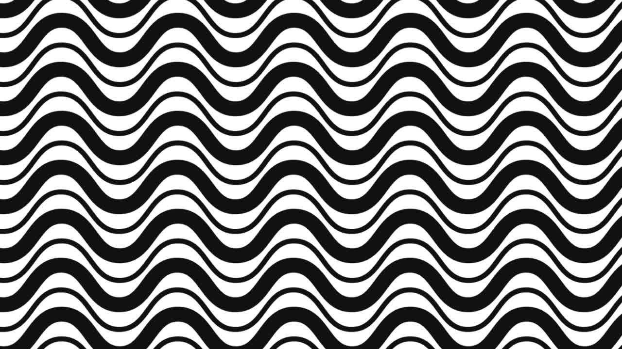 흑백 애니메이션 파동 2d 일러스트레이션
