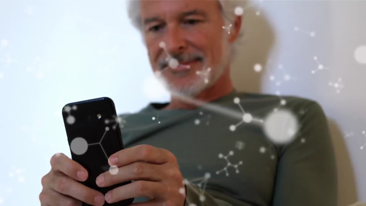 animación de múltiples estructuras en movimiento sobre el hombre utilizando un teléfono inteligente