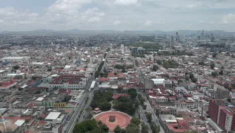 aerial view of main park of puebla