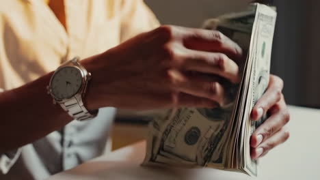 person counting money