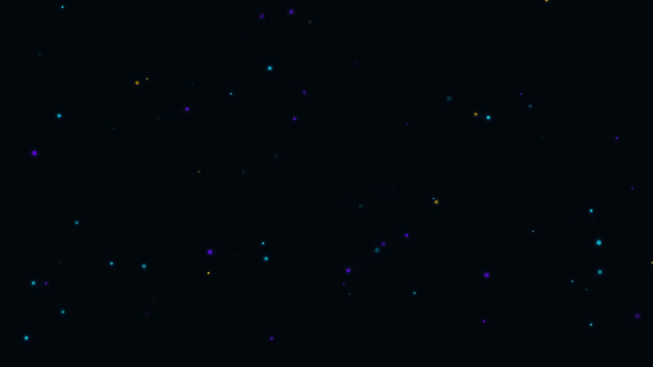 Abstract Digital Network Connection with Floating Glowing Particles