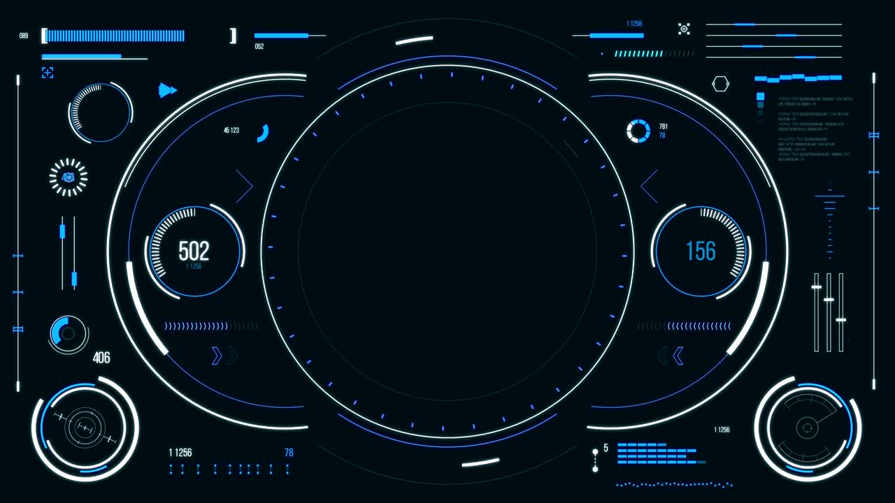 Futuristic user interface with HUD and infographic elements.