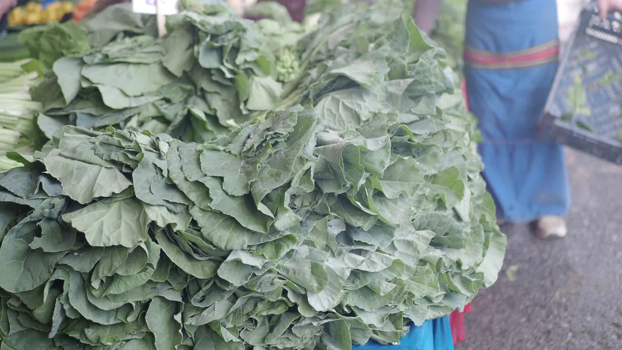 Pile of Fresh Kale at a Farmers Market