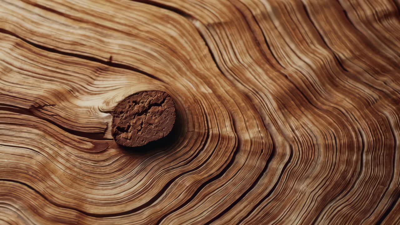 Close-up view of wood grain with a knot