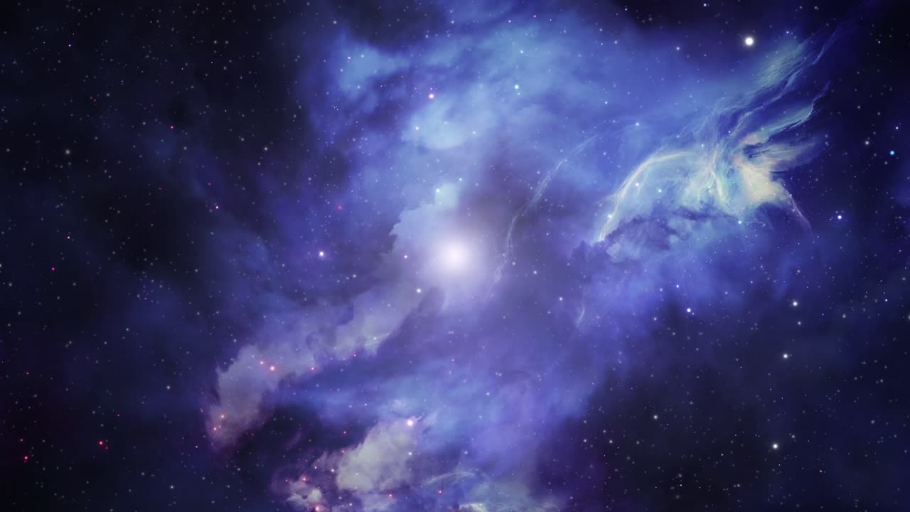 nubes nebulosas azules que tienen forma de pájaros en el universo