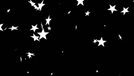 animation of christmas stars falling over black background