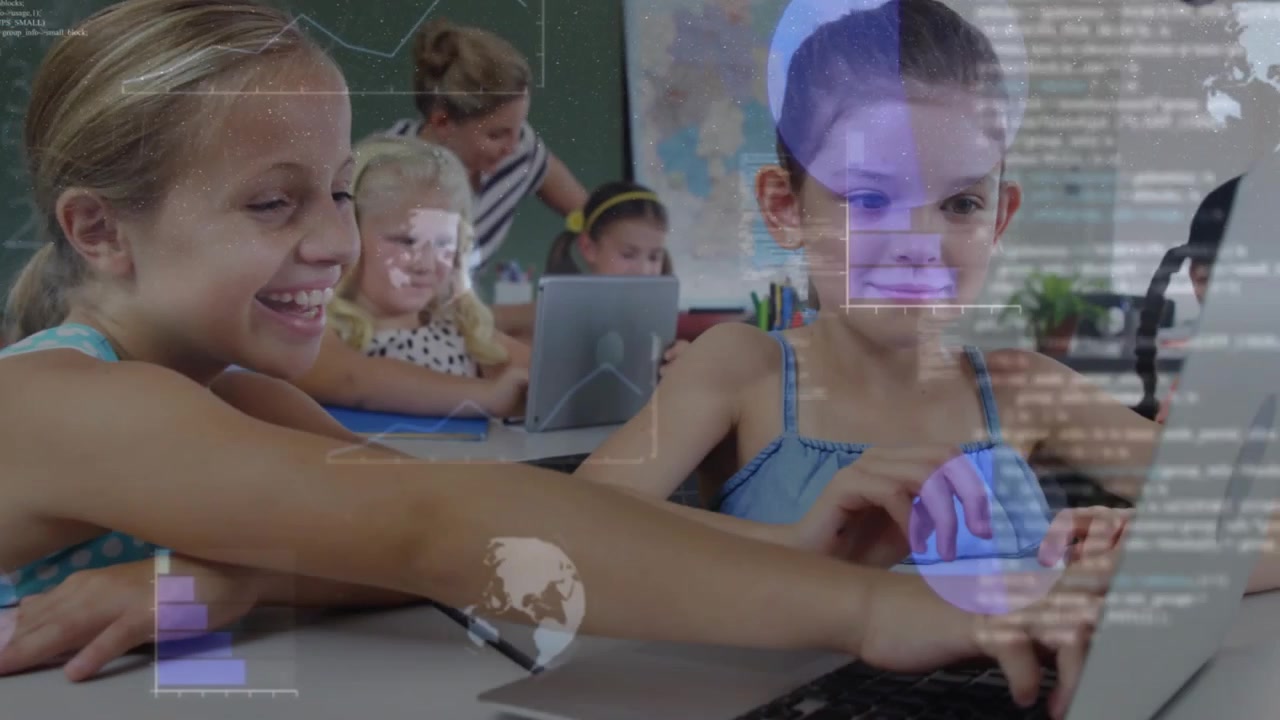 User starting pipeline detecting kids holding pencils, HUD locating frame with three kids in school