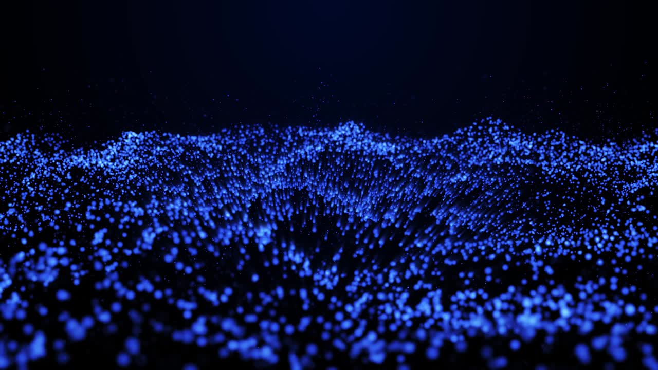 animación abstracta digital de las partículas azules onda.