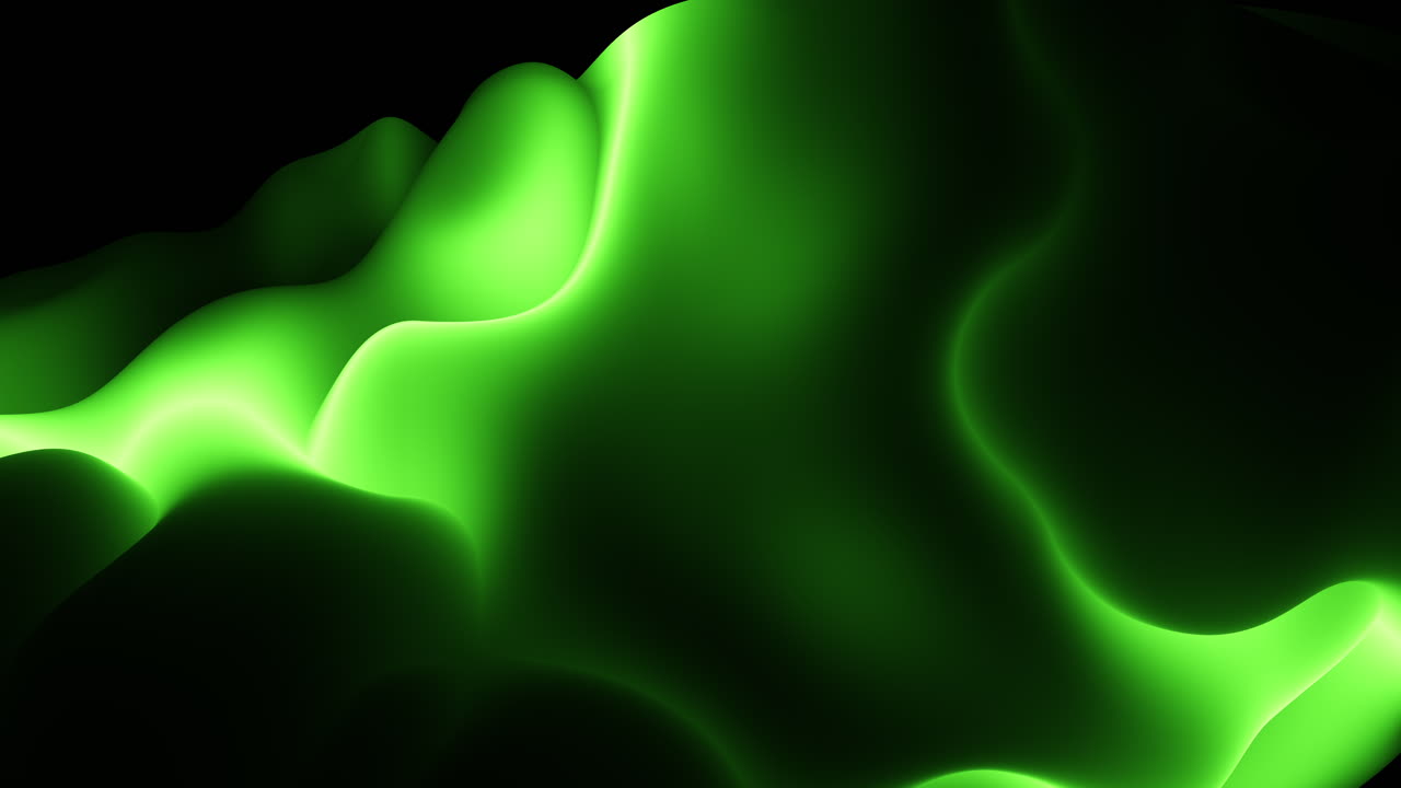 Flowing dark mystical green storm clouds on black gradient 1