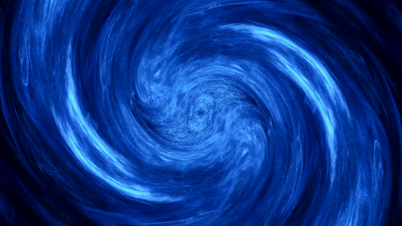 추상적인 물 소용돌이 반이는 파란 증기 운동