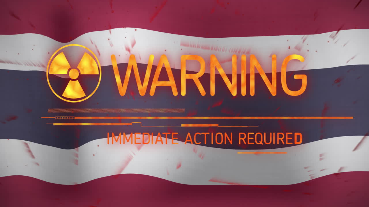 경고 및 즉각적인 조치가 필요합니다. 흔들리는 발 배경의 애니메이션.