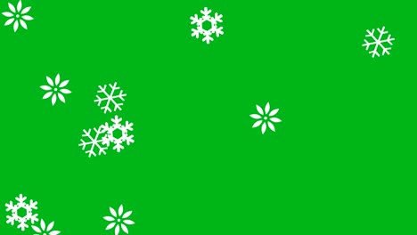 caída de copos de nieve gráficos de movimiento con fondo de pantalla verde