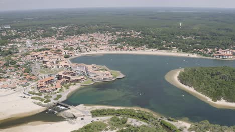 Drone-Aerial-views-of-the-beach-city-Vieux-Bocau-les-Bains-in-the-south-of-France