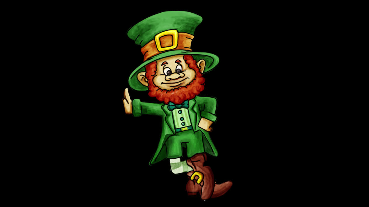 Animated Cartoon Leprechaun Dancing a Jig