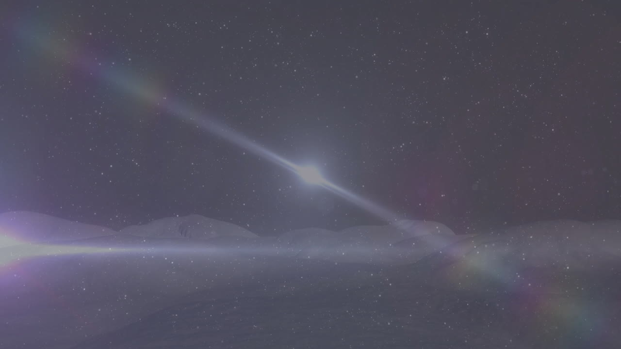 별 위에 있는 빛의 반점들의 애니메이션