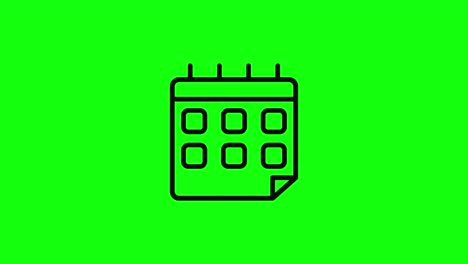 transparente calendario negro icono de fecha de horario pantalla verde plana 10 animaciones tecla de croma