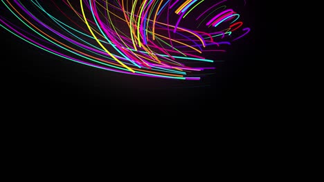 stylish creative abstract background in 4k. colored lines swirling in spiral fly along swirling path. motion design bg of particles shaping lines, helix and abstract structures. 3d render