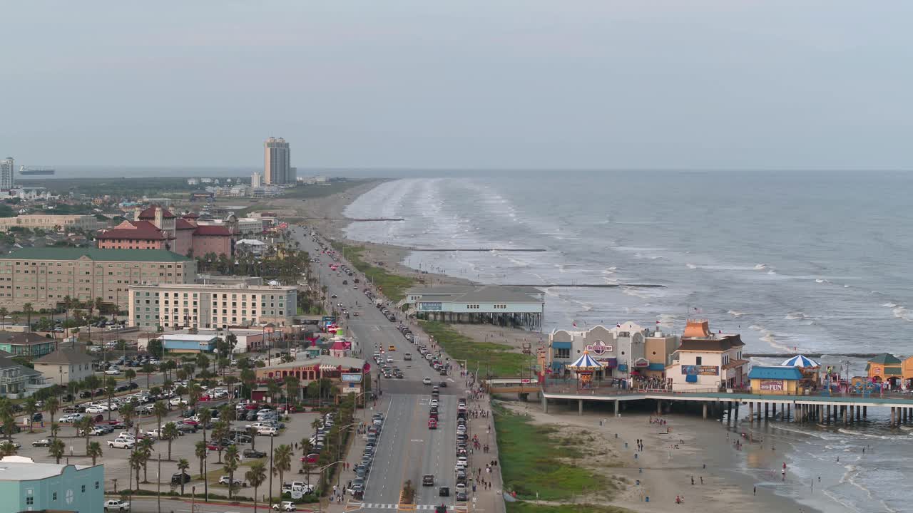 vista aérea de la isla de galveston, texas