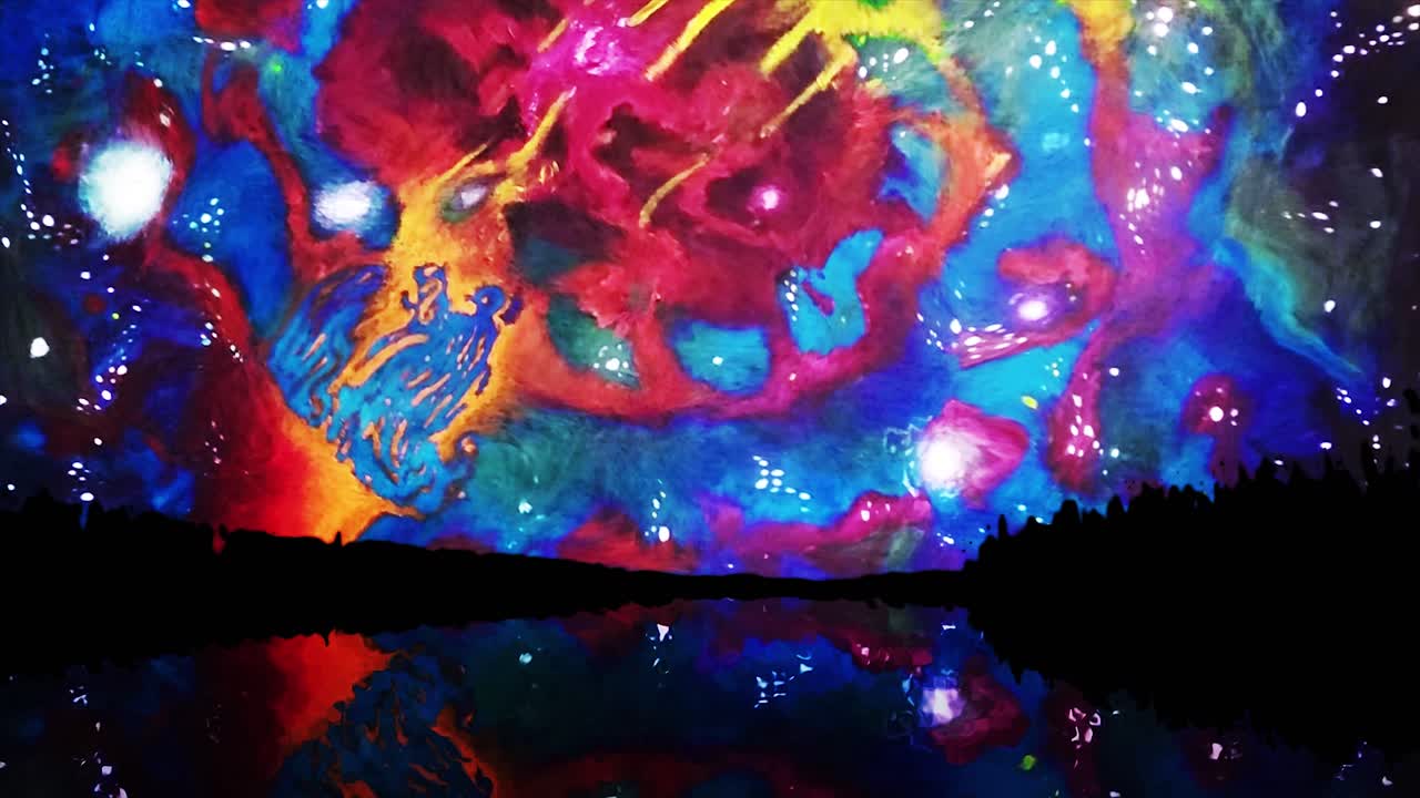 추상적인 공간 풍경 반사