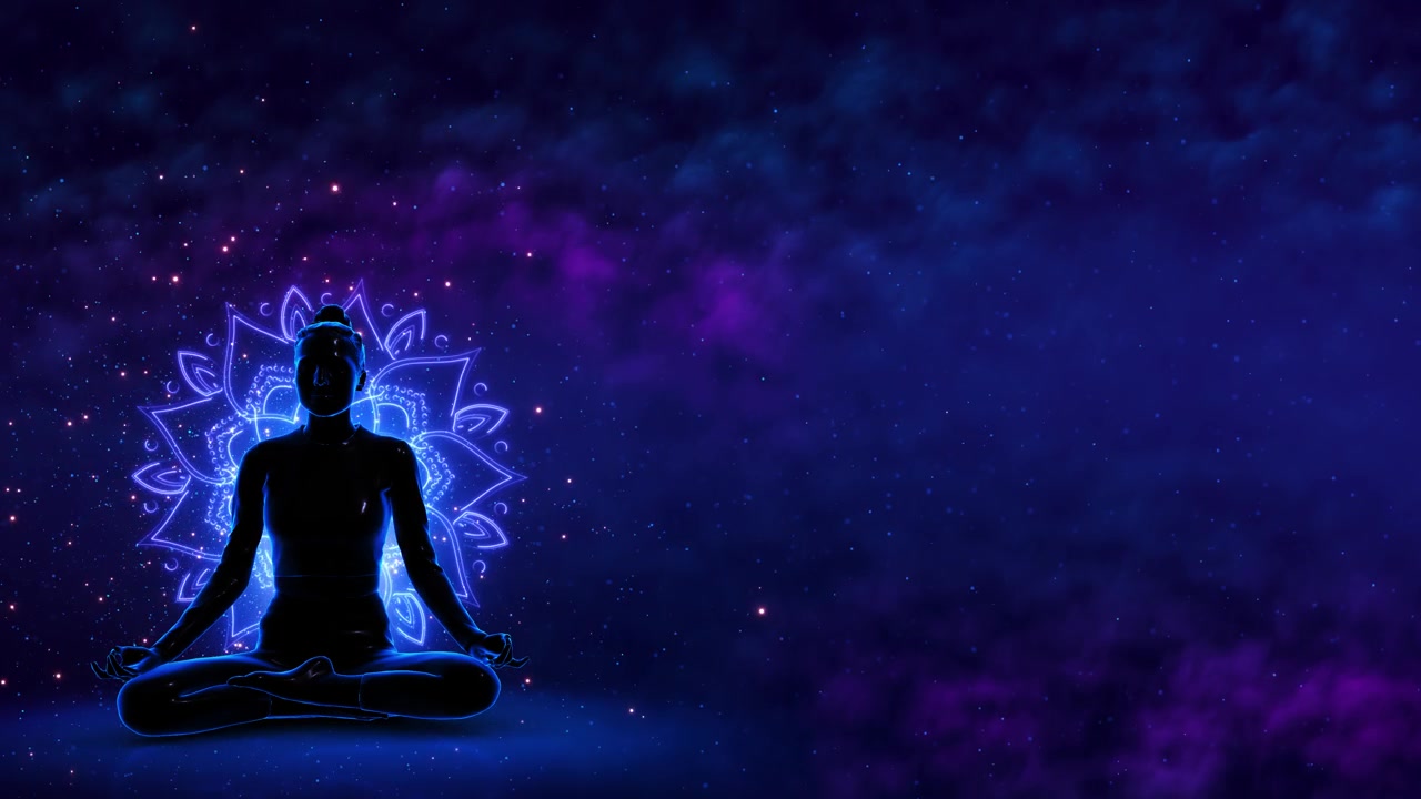Giovane donna che pratica yoga. Silhouette di stile di vita sano. Donna yoga in meditazione per relax vitale.