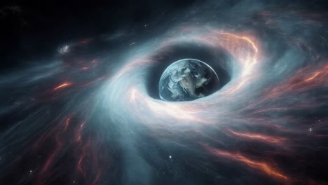 earth falling into a black hole