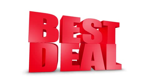 best deal 3d text on white alpha channel green screen advertising promotion discount offer sale 3d