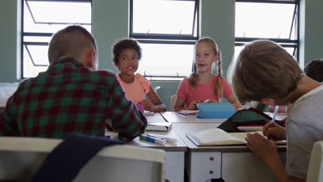 group of kids studying in the class