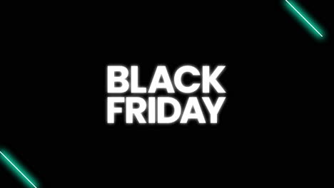 black friday graphic element with sleek green blue neon lines