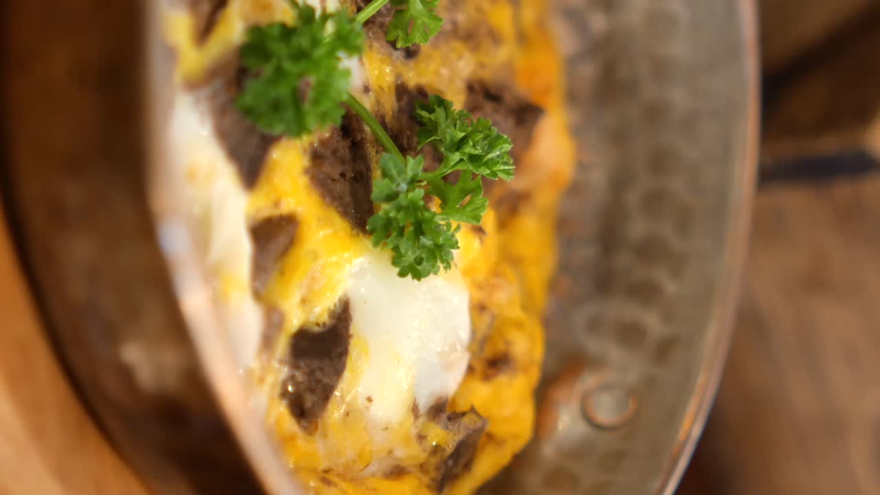 Close up of a food dish with parsley