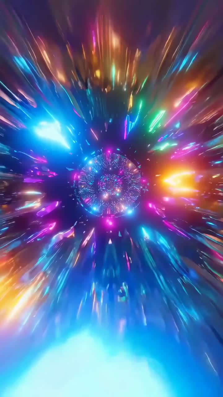 A mesmerizing, kaleidoscopic video effect with a dynamic, swirling top-down camera angle