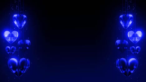 fondo giratorio de corazón azul brillante romántico